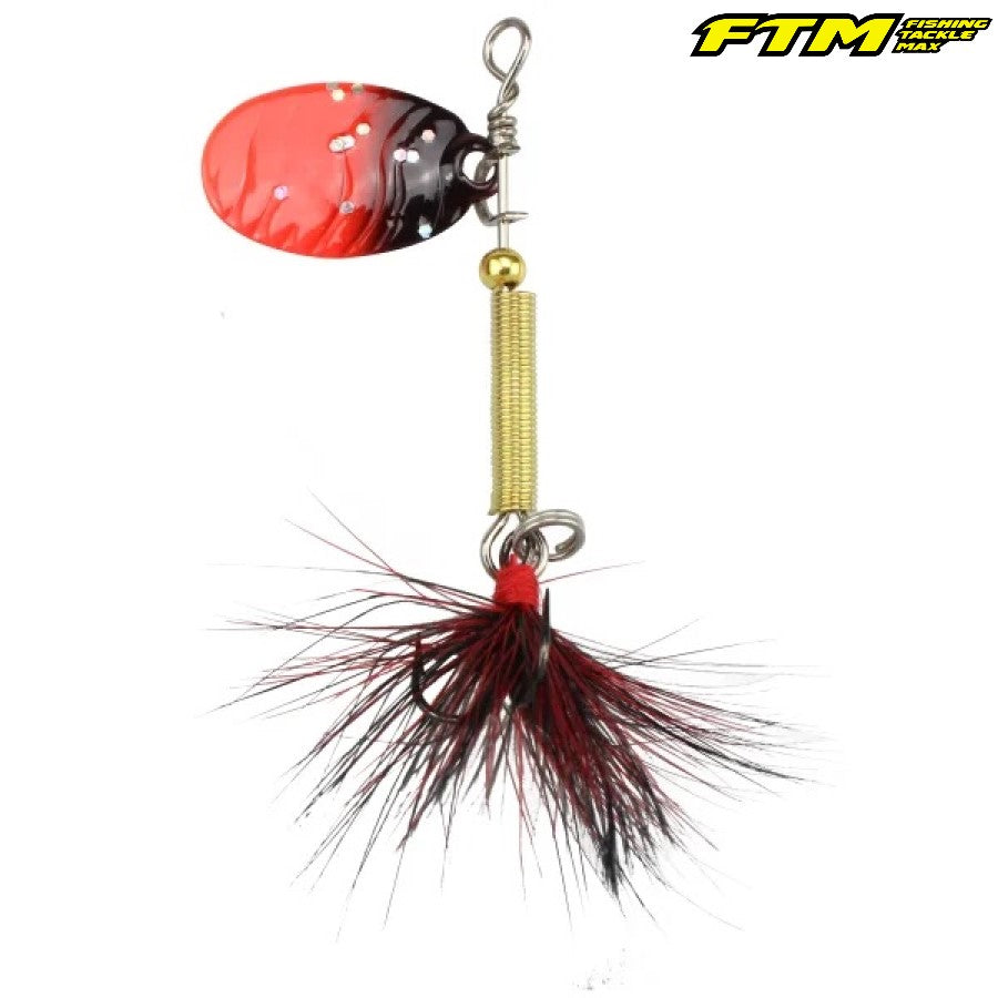 FTM Omura Spinner Schwartz-rot Glitter/silber UV 2,3g