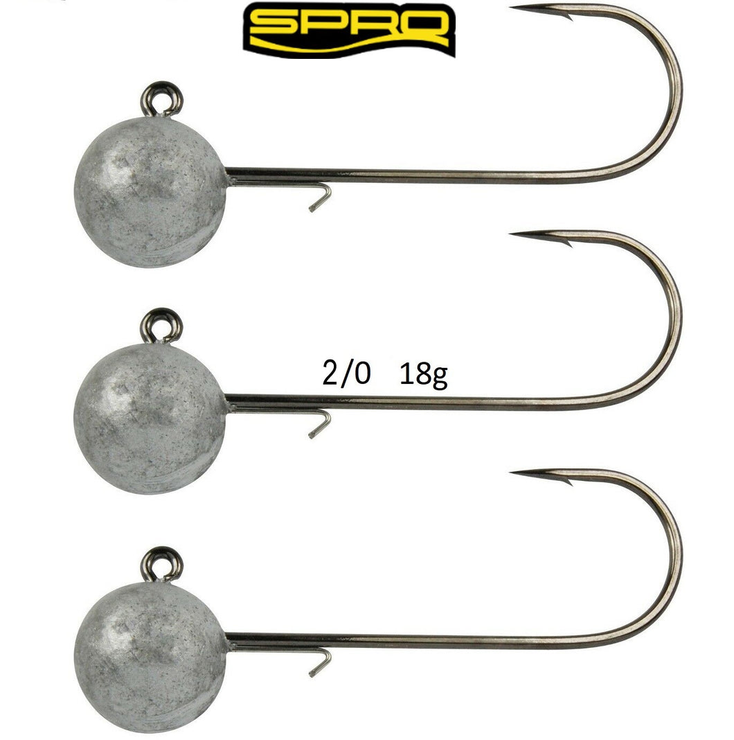 SPRO Round Jig Head HD 2/0 18 g  3 Stück Gamakatsu Haken